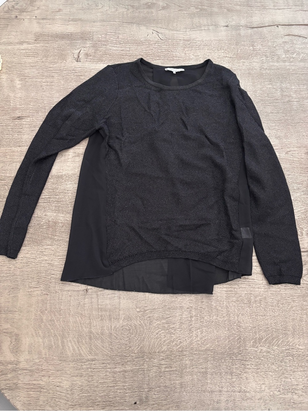 Parker Black Textured Knit Top